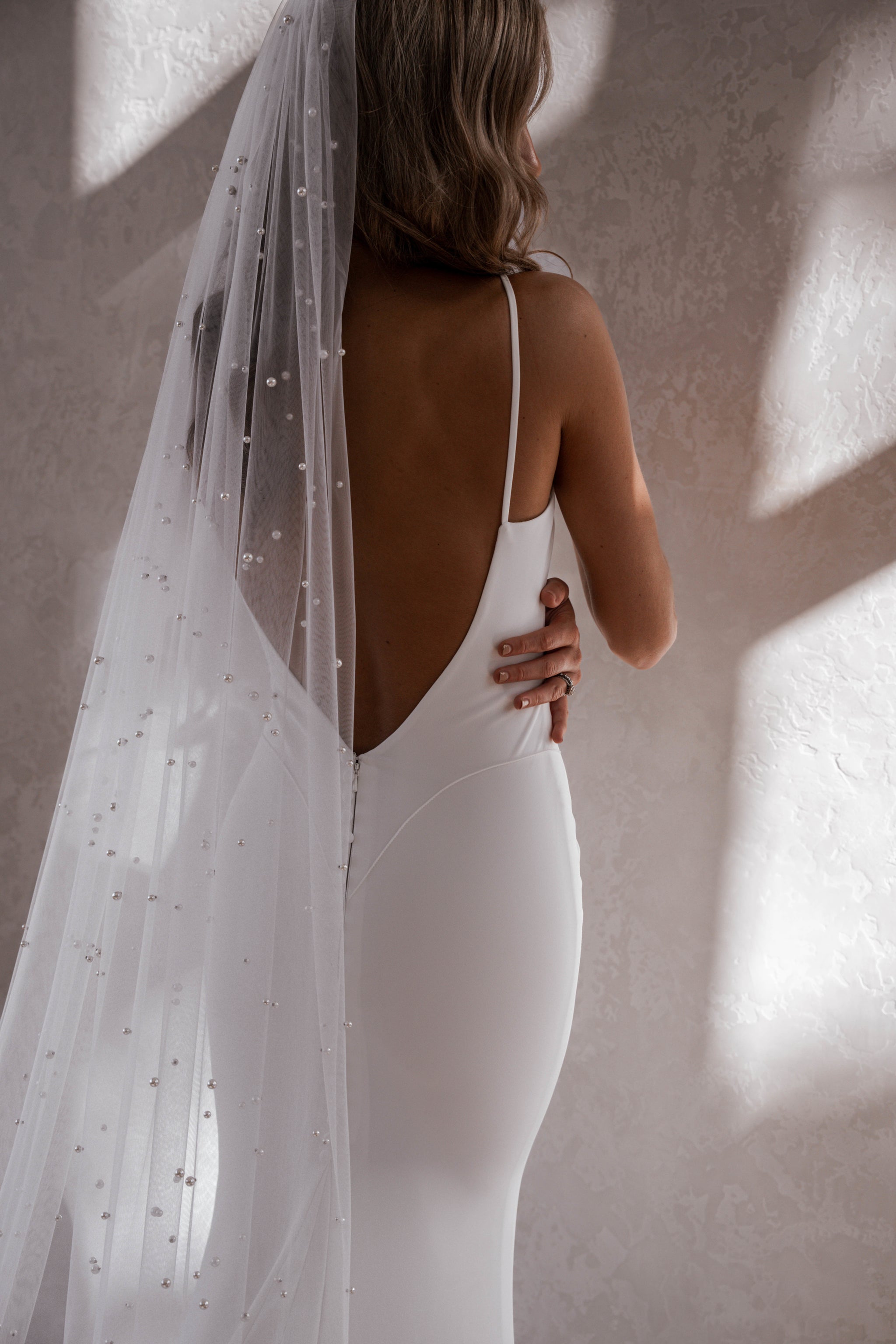 Pearl Veil by Made With Love Felicitys Bridal Auckland NZ display picture 2