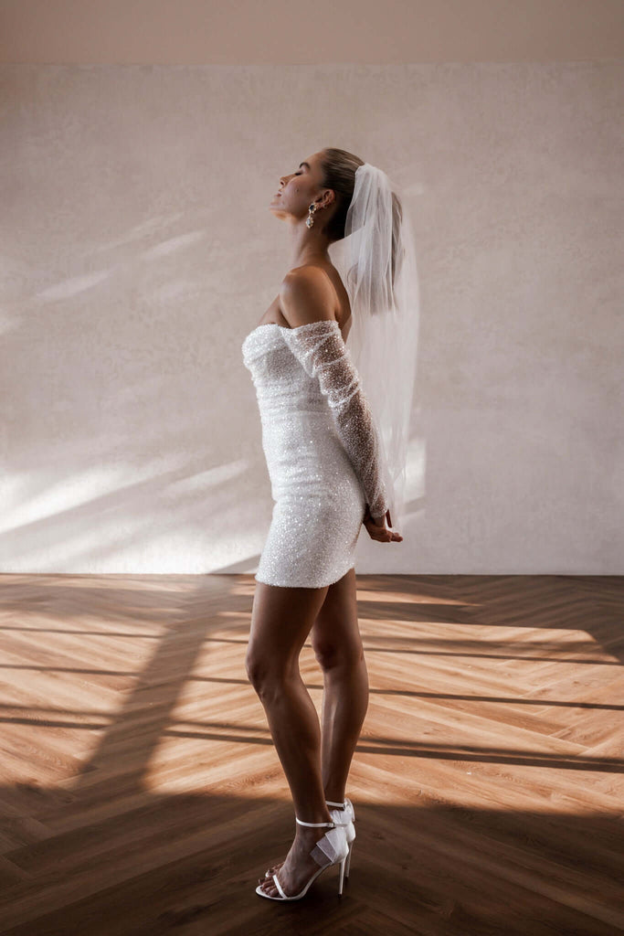 Mini Wedding Dress Alexandra Made With Love Bridal Stockist Felicitys Bridal Auckland NZ